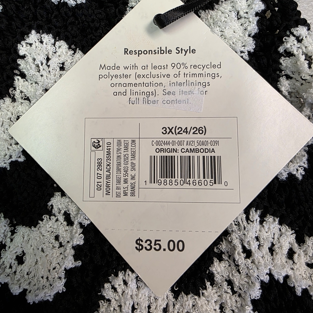 Ava & Viv Black/White Chevron Knit Crochet Mini Skirt 60's Mod Size 3X - Picture 4 of 8